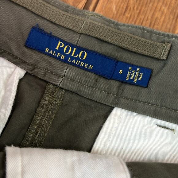 Women’s Ralph Lauren Olive Green Cotton long Midi Pencil Skirt with belt size 6 - Picture 5 of 7